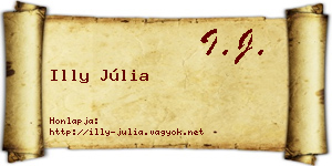 Illy Júlia névjegykártya